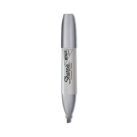 Sharpie Metallic Chisel Tip Permanent Marker, Medium Chisel Tip, Silver, PK12 PK 2089638